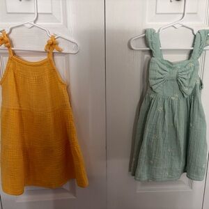 EUC set of 2 cat and jack 2T gauze dresses